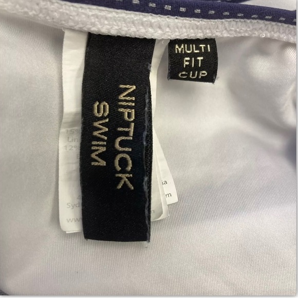 NIPTUCK SWIM One Piece Cups Adjustable Straps Blue White Stripe Lined Size 12 - Picture 8 of 10